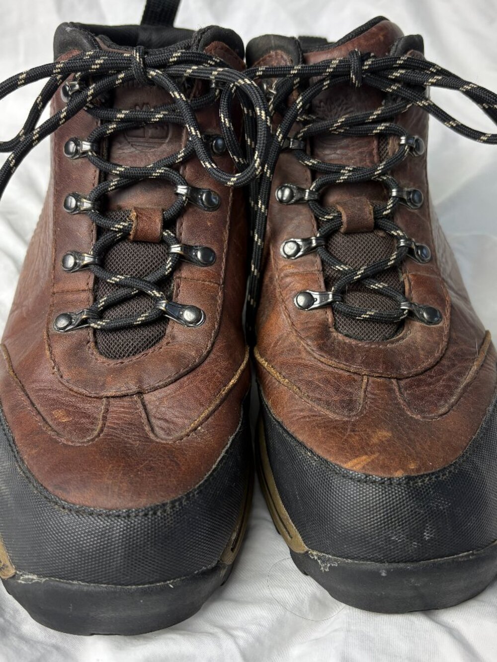 TIMBERLAND Kids Boys Sz 4 Back Road Hiker Brown Leather Hiking Boot Shoe